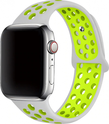 Curea pentru Apple Watch Silicon Sport Compatibila cu Apple Watch 1/2/3/4/5/6 Gri/Lime 42mm 