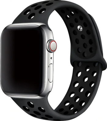 Curea Silicon MTP Premium Nike Style Pentru Apple Watch Black 44mm 
