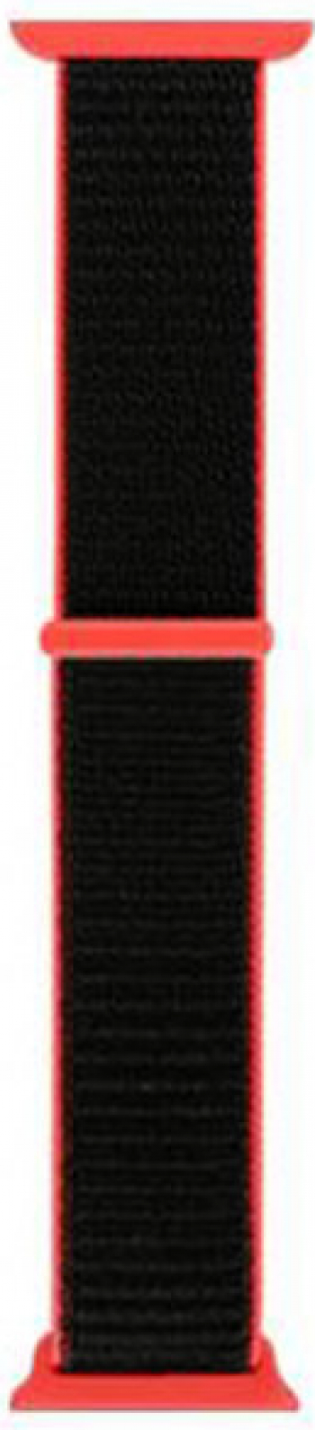 Curea pentru Apple Watch Nilon Sport Compatibila cu Apple Watch 1/2/3/4/5/6 44mm Negru Accente Rosii 