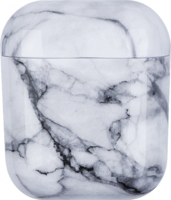 Husa Protectie anti cazaturi material dur White Marlble pentru Apple AirPods 2 