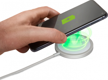 Incarcator Telefon tip Platforma Magnetica Compatibila cu Telefoane care Suporta Incarcare Wireless 10W Argintiu 