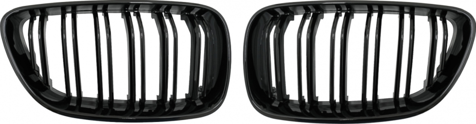 Set 2 Grile Centrale compatibil cu BMW 2 Series F22 F23 F87 2014-up Negru Lucios M Design 