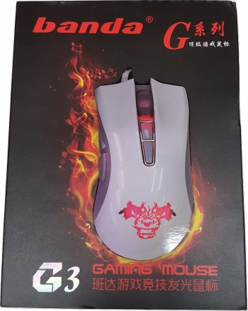 BANDA - Mouse USB GAMING 6D - WHITE - LED 