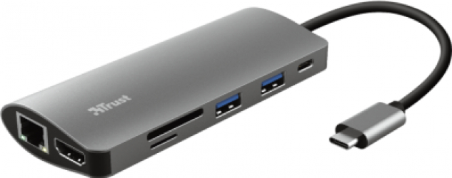 Hub USB Trust Dalyx 7in1 USB-C Argintiu 