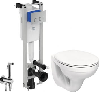 Set complet - Vas wc Suspendat Kolo Idol + Capac softclose + Rezervor Ideal Standard + Paffoni - Cu dus Igienic 