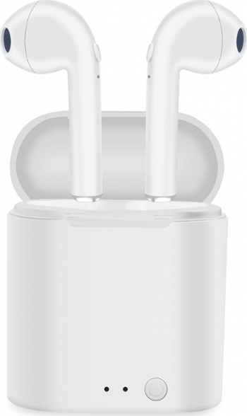 Casti fara fir cu Bluetooth elSales ELS i7 acumulator integrat alb 