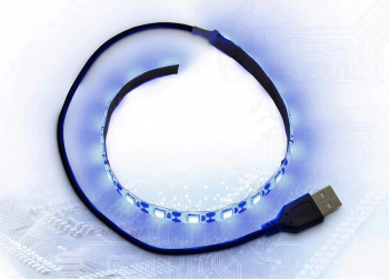 Banda LED Inter-Tech Strip 30cm USB Albastru 