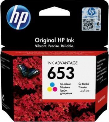 Cartus HP 653 Tri-color Cyan Magenta Galben 