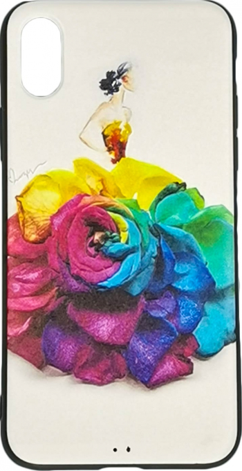 Husa de protectie din silicon IPhone 9 design imprimat Rose 