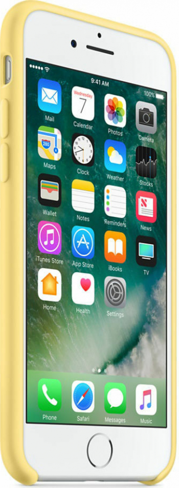 Husa Luxury pentru iPhone X Yellow Slim Liquid Silicone iPhone X 