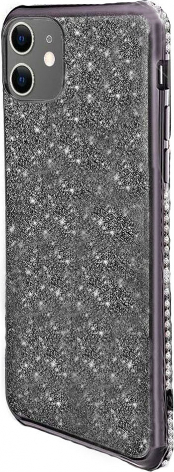Husa pentru iPhone 11 6.1 inch Bling Sparklyn cu Glitter Bling Diamond negru 