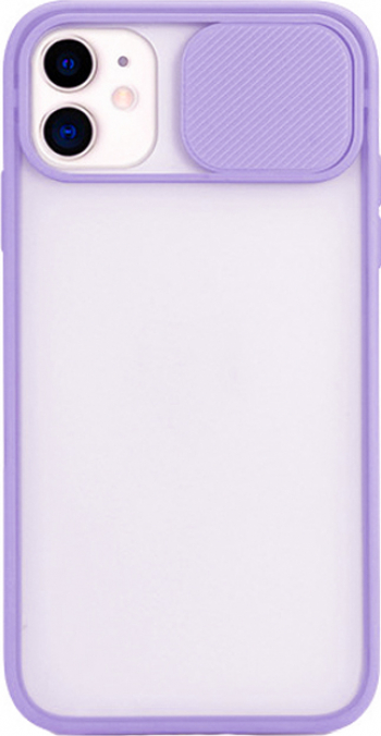 Husa pentru iPhone 11 6.1 inch subtire material rezistent capac glisant pentru protectia camerei mov deschis doty 