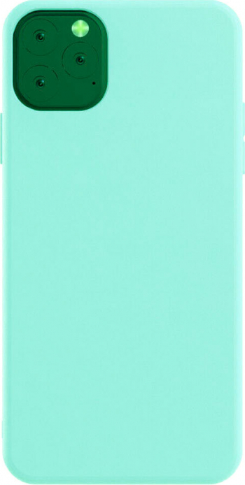 Husa pentru iPhone 11 Pro turcoaz deschis captusita cu microfibra Liquid Silicone marime de 5.8 inch 