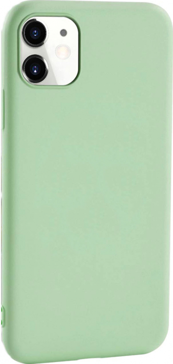 Husa pentru iPhone 11 Pro verde deschis captusita cu microfibra Liquid Silicone marime de 5.8 inch 