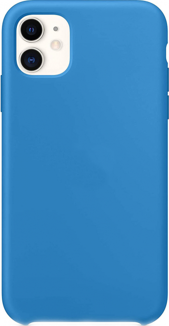 Husa pentru iPhone 11 Surf Blue culoare albastra intensa liquid silicone captusita cu microfibra marime de 6.1 inch doty