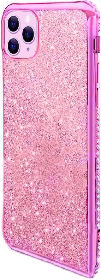 Husa pentru iPhone 11P 6.1 inch Bling Sparklyn cu Glitter Bling Diamond Roz 