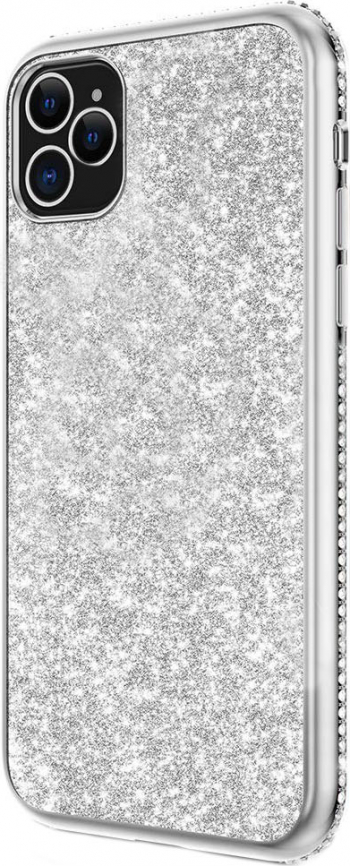 Husa pentru iPhone 11Pro Max 6.5 inch Bling Sparklyn cu Glitter Bling Diamond argintiu 