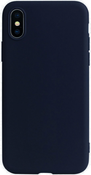 Husa pentru iPhone XR bleumarin inchis captusita cu microfibra Liquid Silicone 