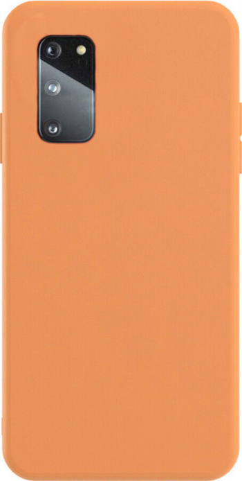 Husa pentru Samsung Galaxy S20 portocaliu inchis Liquid Silicone captusita cu microfibra marime 6.2 inch Doty 