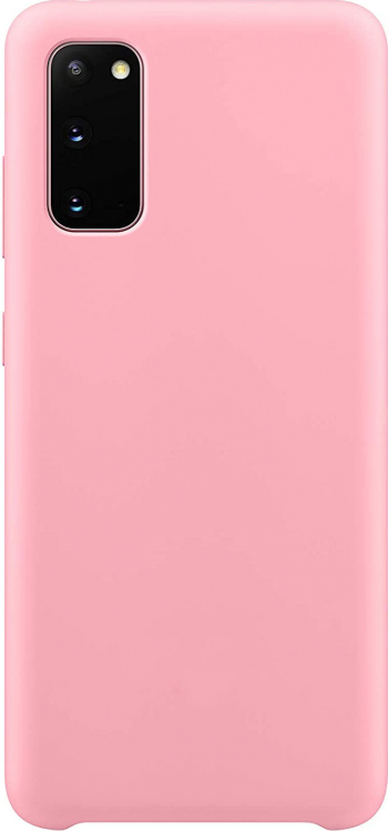 Husa pentru Samsung Galaxy S20 roz deschis Liquid Silicone captusita cu microfibra marime 6.2 inch Doty 