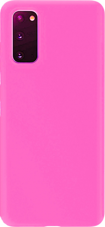 Husa pentru Samsung Galaxy S20 roz neon Liquid Silicone captusita cu microfibra marime 6.2 inch Doty 
