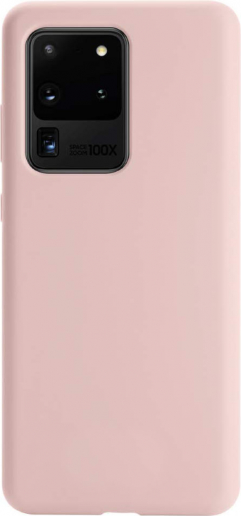 Husa pentru Samsung Galaxy S20 Ultra crem captusita cu microfibra Liquid Silicone 6.9 inch 
