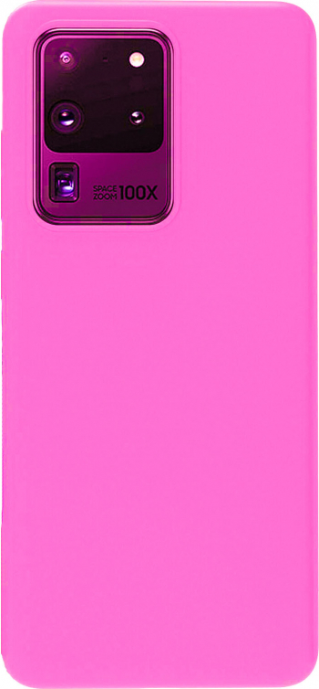 Husa pentru Samsung Galaxy S20 Ultra roz neon captusita cu microfibra Liquid Silicone 6.9 inch 