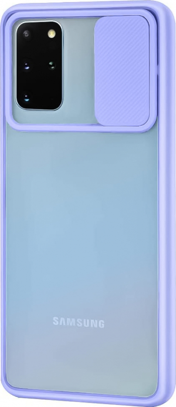Husa pentru Samsung S20 6.2 inch spate transparent material rezistent capac glisant pentru protectia camerei mov deschis doty 