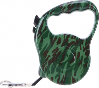 Lesa de 3 m retractabila cu blocator pentru animale de companie design camuflaj Doty 