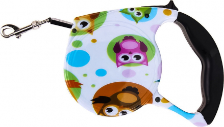 Lesa de 5 m retractabila cu blocator pentru animale de companie model bufnite Doty 