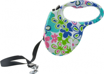Lesa de 5 m retractabila pentru animale de companie cu design floral Doty 