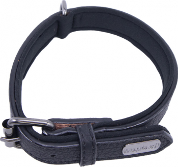 Zgarda Happy Black pentru caini de talie medie/mare din piele ecologica interior captusit cu material moale 47-56 negru Doty 