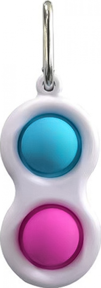 Breloc antistress Bubbly Touch carabina inclusa silicon moale elibereaza stresul pentru copii si adulti roz/albastru Doty 