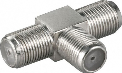 Conector pentru antena TV tip F mama in forma T elSales ELS-TEU argintiu 