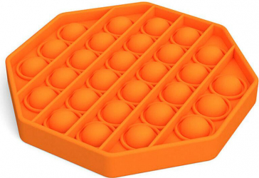 Jucarie antistres forma octagon pop it bubble 12.5 cm PORTOCALIU doty 