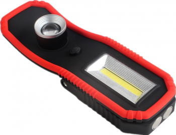 Lampa De Lucru LED COB + LED XPE Acumulator Integrat Clema Prindere Magnet Pentru Fixare Rosu 