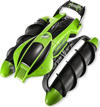 Masinuta cu telecomanda Amfibie opereaza pe apa uscat zapada si iarba functii complete de directii motor cu design dublu verde doty 