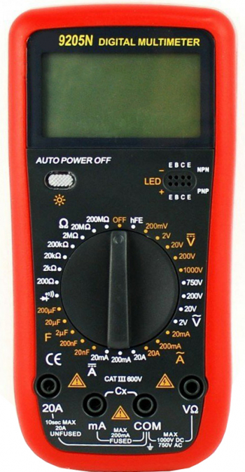Multimetru Digital Profesional 9205N Carcasa Antisoc Premium Quality Rosu 