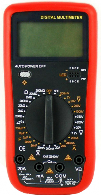 Multimetru Digital Profesional 9208N Carcasa Antisoc Senzor Temperatura Premium Quality Rosu 