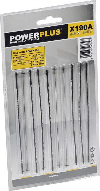 Set 10 panze fierastrau traforaj Powerplus X190A 