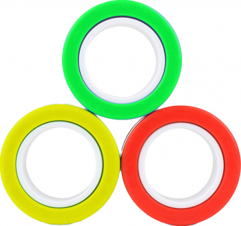 Set 3 inele magnetice Relaxing Rings GYR distractiv pentru copii si pentru adulti usor de folosit multicolor Doty 