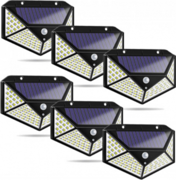 Set 6 x lampa solara 100 LED senzor de miscare 