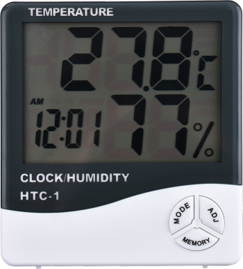 Ceas De Birou Temperatura Higrometru Alb