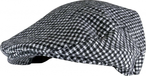 Sapca din stofa pentru barbati cu carouri alb/negru L/XL GL227 