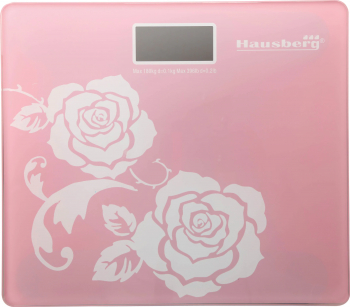 Cantar electronic Hausberg HB-6003RZ LCD Max 150Kg Pornire Automata Roz