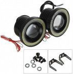Set 2 Proiectoare 73mm cu Lupa LED Angel Eyes 