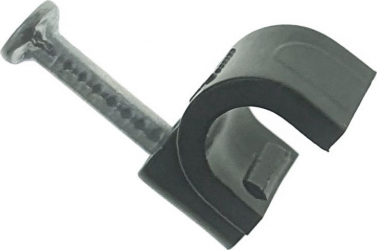 Cutie cu 100 bucati cleme cablu 5mm Lanberg cui de otel 14mm pentru prindere si fixare negre 