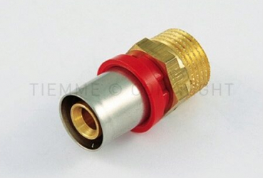 Racord PexAl sertizare 16x1/2 fil ext TIEMME 