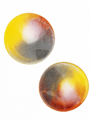 Set doua suporturi de pahare forma rotunda multicolor 10 cm 