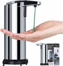 Dozator automat de sapun lichid cu senzor de miscare fara atingere 280 ml alimentare cu baterii culoare crom 
